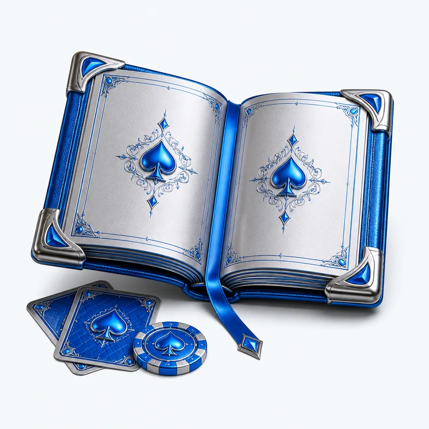 Open rulebook with cards — Cosmo