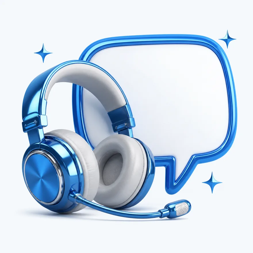 Headset with speech bubble — Cosmo